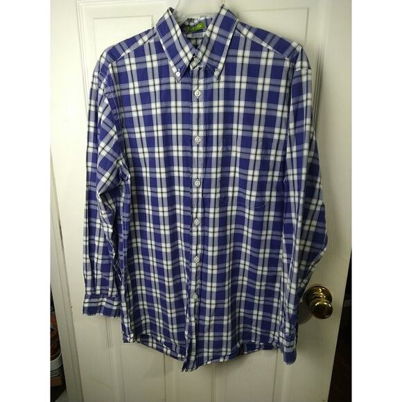 Orvis Men's M Shirt Blue White Plaid Collared Button Long Sleeve Business... - Picture 1 of 11